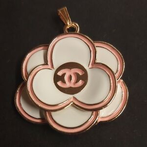CC Pink and White Flower Charm Pendant